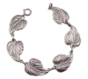 sterling silver 7 5/8" Danecraft leaf link bracelet