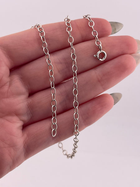 sterling silver 17" circle link chain necklace