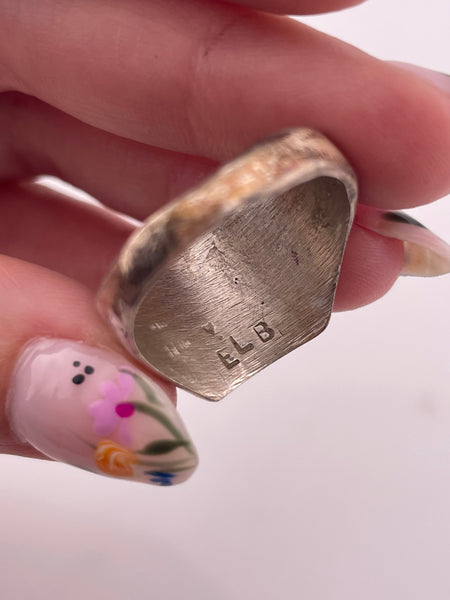 size 11 sterling silver turquoise inlay ring