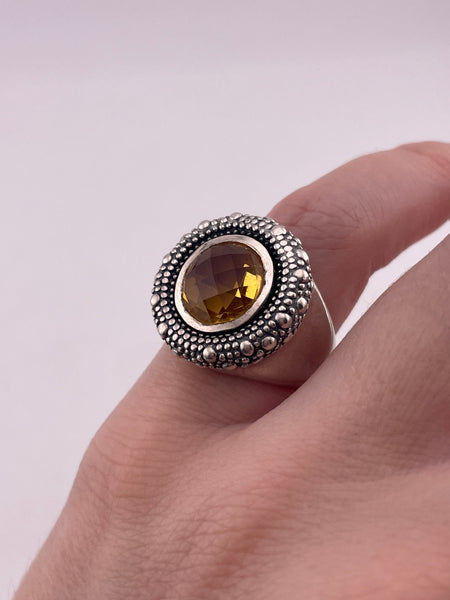 size 5 sterling silver Michael Dawkins faceted citrine ring