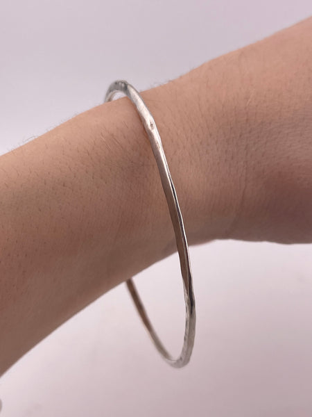 sterling silver 8" Robert Lee Morris hammered bangle bracelet