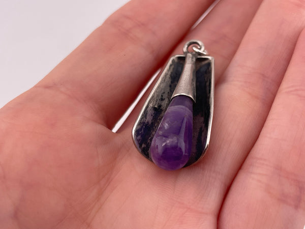sterling silver amethyst pendant