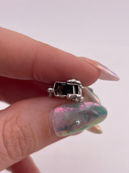 sterling silver train charm pendant