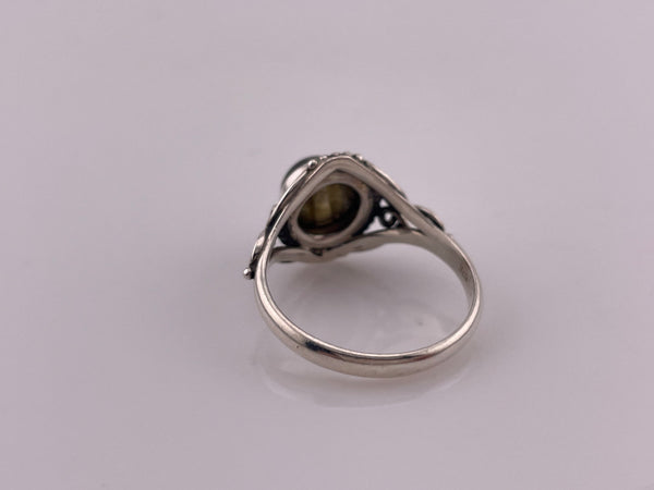 size 8.75 sterling silver round labradorite rope design ring