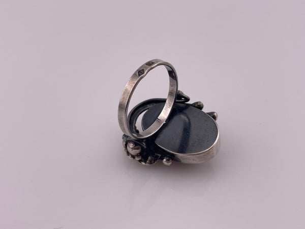 size 8 sterling silver amber grapes ring
