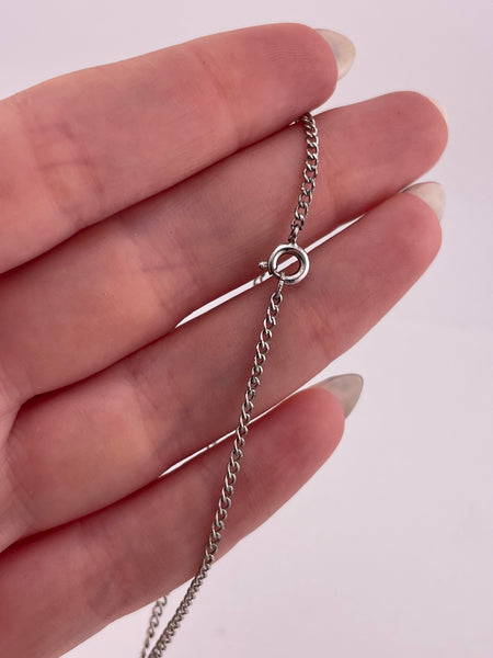 sterling silver 17-1/2" sodalite eighth music note necklace