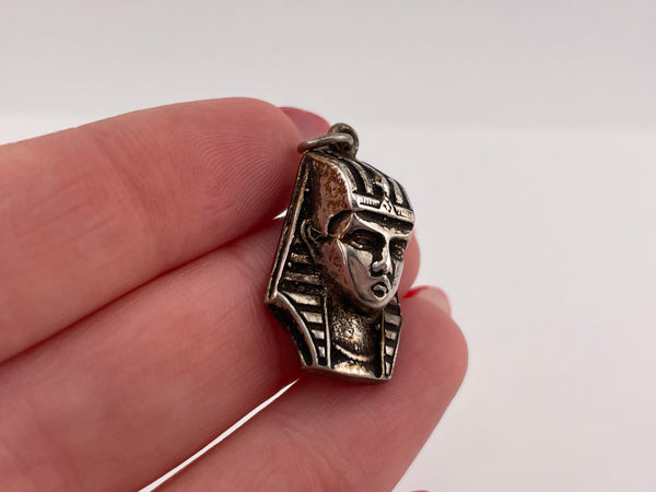 sterling silver Egyptian Revival pharaoh pendant