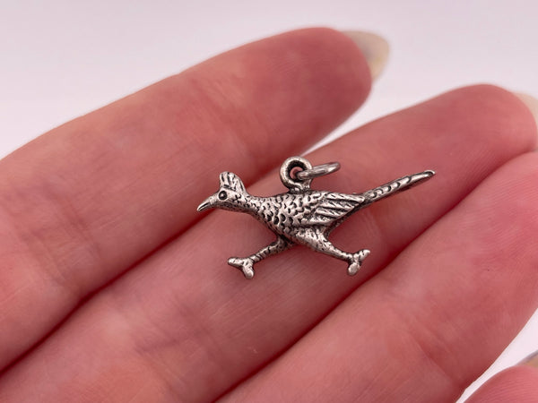 sterling silver roadrunner bird pendant