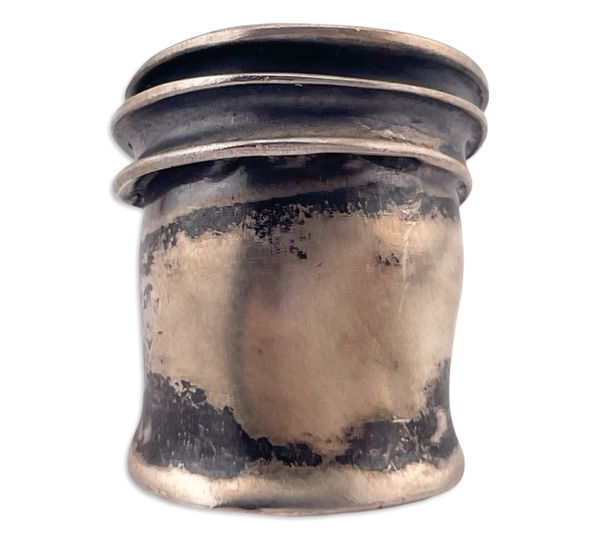 size 5.25 sterling silver chunky stoneless shield ring