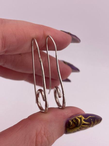sterling silver threader swirl dangle earrings