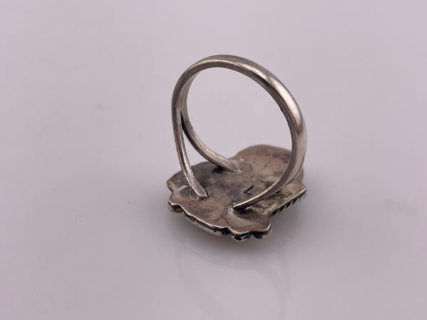 size 7 sterling silver turquoise leaf ring