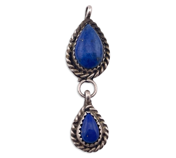 sterling silver lapis dangle pendant