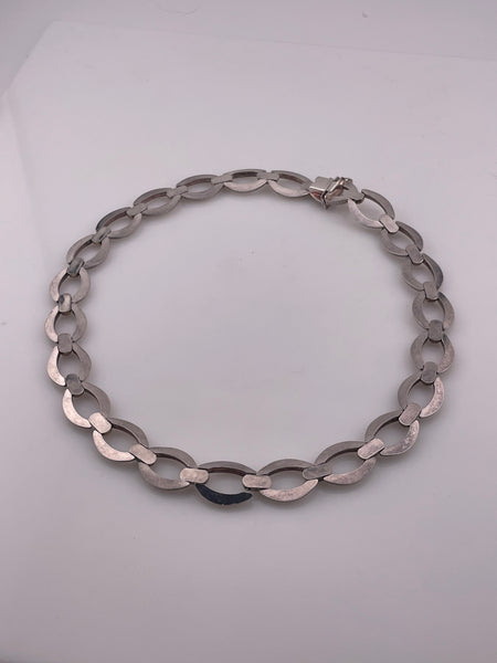 sterling silver 17-7/8" oval link collar necklace