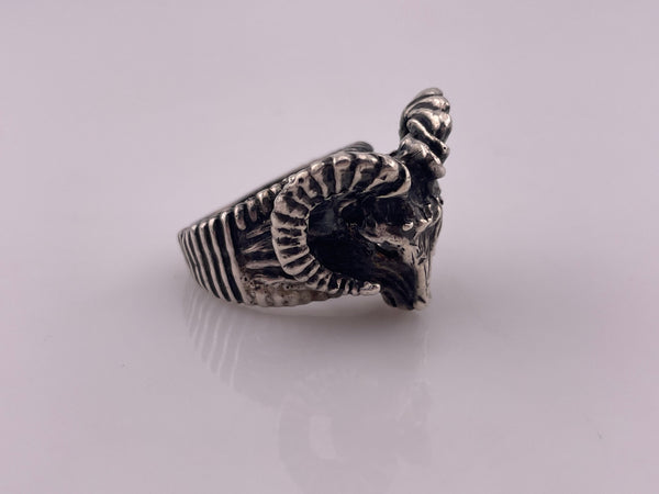 size 10.75 sterling silver rams head ring
