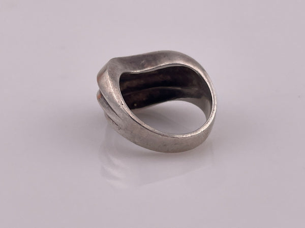 size 6.5 sterling silver chunky stoneless textured ring