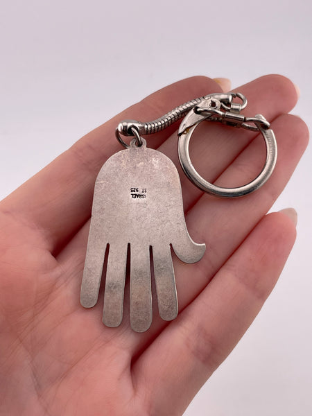 sterling silver hamsa hand keychain