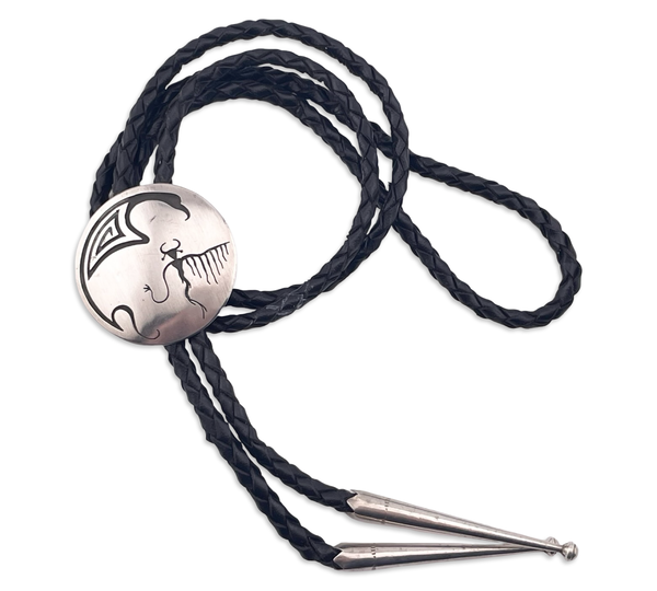 sterling silver bird & figure bolo tie