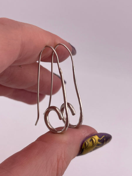 sterling silver threader swirl dangle earrings