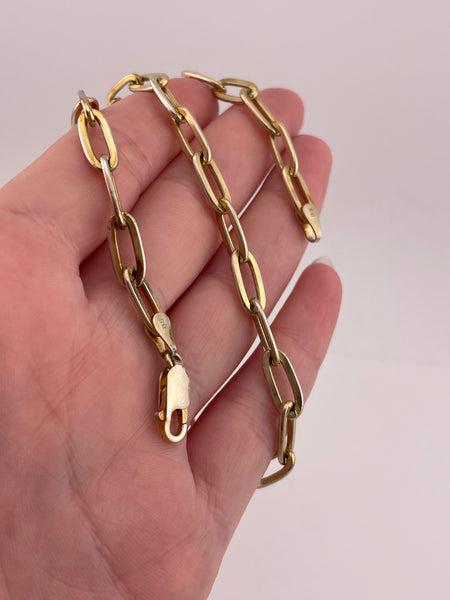 sterling silver 15-3/4" gold wash paperclip chain necklace ***AS IS***