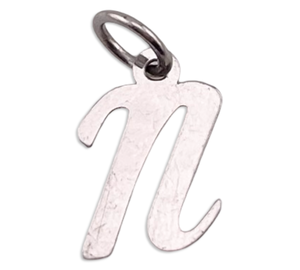 sterling silver 'n' initial letter pendant