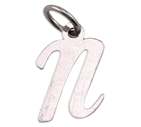 sterling silver 'n' initial letter pendant
