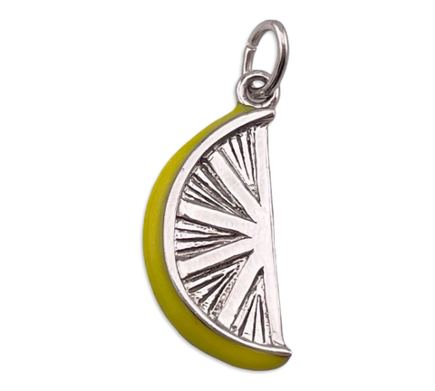 sterling silver lemon slice pendant