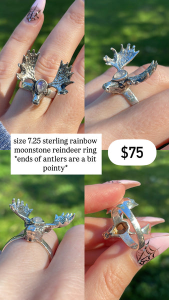 RESERVED PRIVATE LISTING -- sterling silver moose ring A20