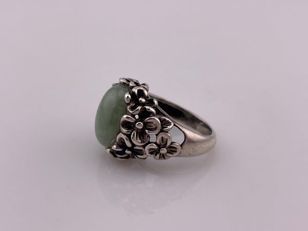 size 6.5 sterling silver chunky aventurine flower ring