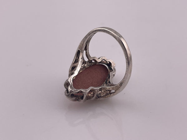 size 6.25 sterling silver goldstone ring