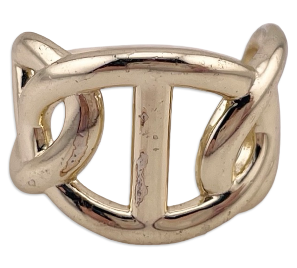 size 6 sterling silver gold plated mariner link ring
