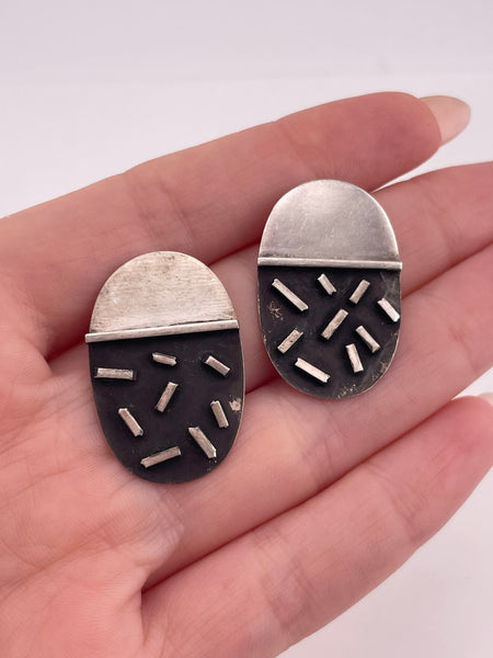 sterling silver artisan abstract stoneless post earrings