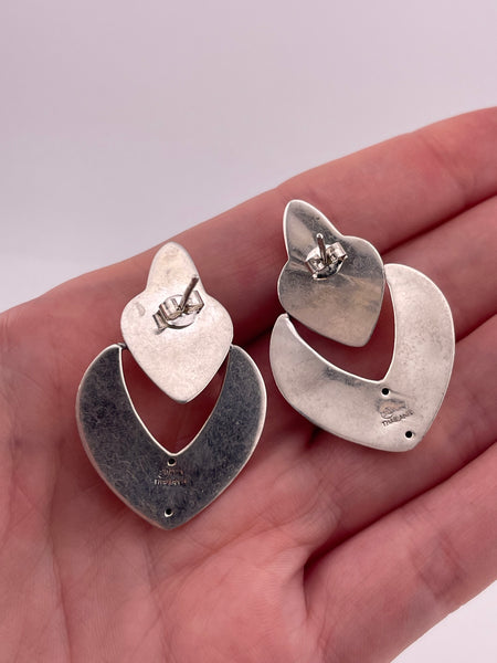 sterling silver stoneless puffy door-knocker post earrings