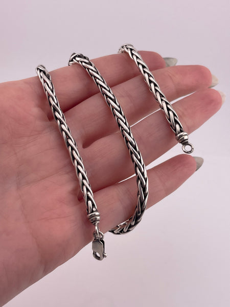sterling silver 17" Zina foxtail wheat chain necklace