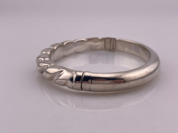 950 silver Italian stoneless San Marco style hinge bangle bracelet **AS IS**