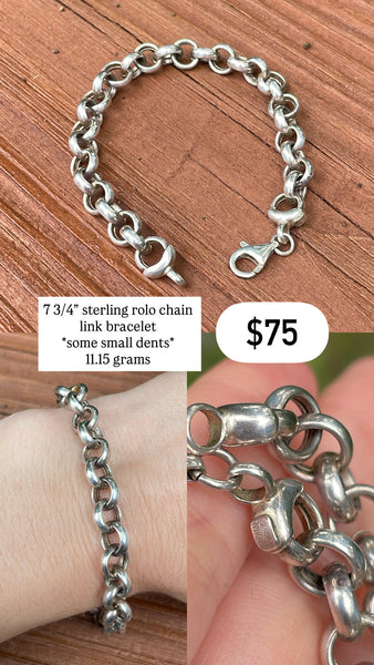 RESERVED PRIVATE LISTING -- sterling silver rolo chain bracelet A14
