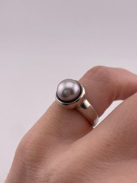 size 5 sterling silver synthetic pearl ring