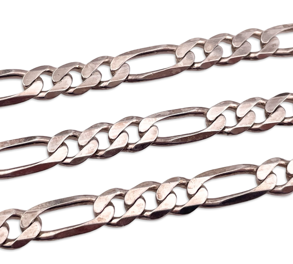 sterling silver 20" figaro chain link necklace