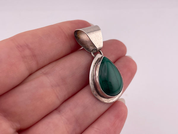 sterling silver malachite pendant