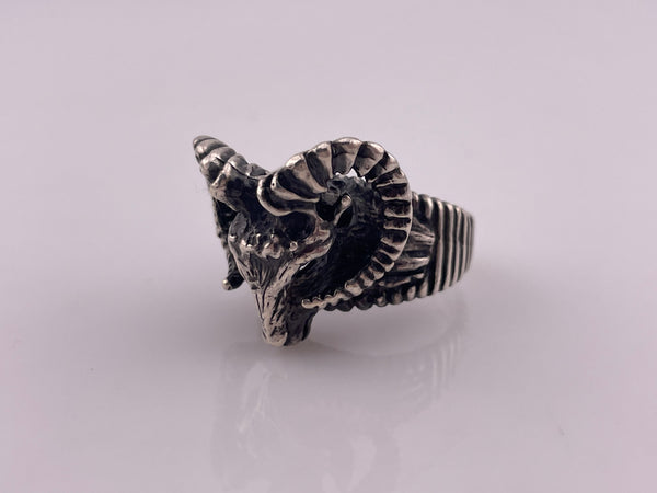 size 10.75 sterling silver rams head ring