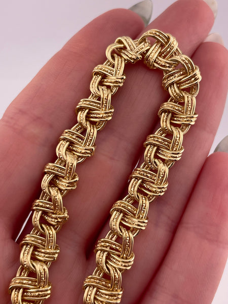 sterling silver 7-1/2" gold wash woven style bracelet