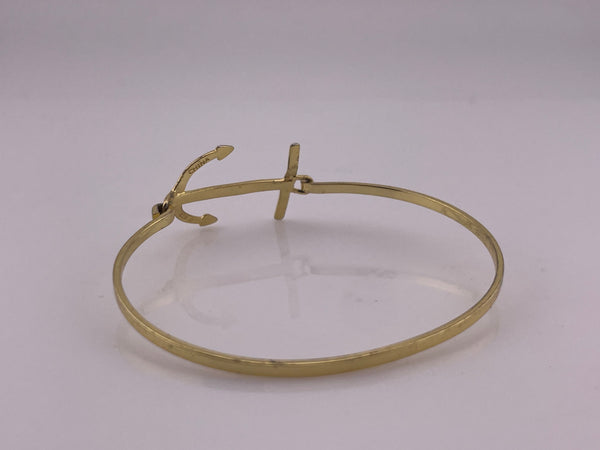 sterling silver 6-3/4" gold plated anchor bracelet
