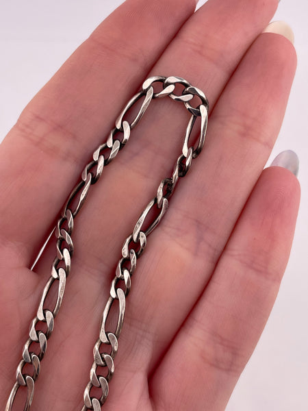 sterling silver 8-1/4" figaro chain link bracelet