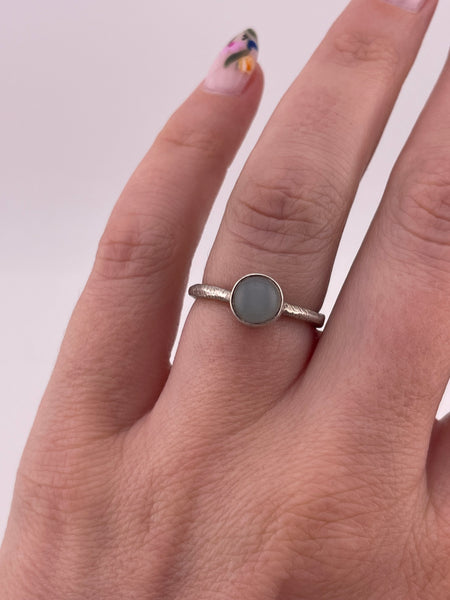 size 6.5 sterling silver aventurine textured ring