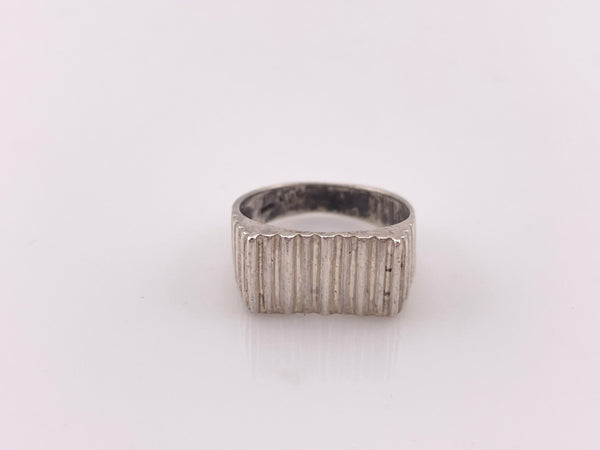 size 7 sterling silver stoneless textured rectangle ridge ring