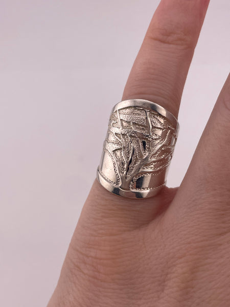 size 4.5 sterling silver tree ring