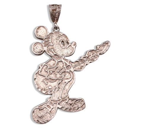 sterling silver large mouse guitar pendant