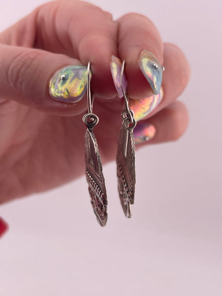 sterling silver lined spiral disc hook earrings