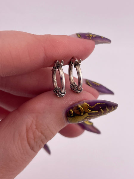 sterling silver small 1/2" Bali style hoop earrings