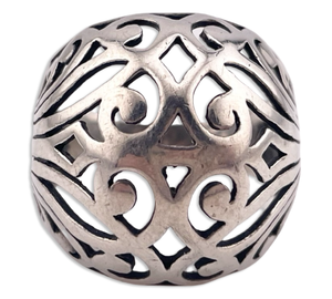 size 10.75 sterling silver stoneless cut-out design ring
