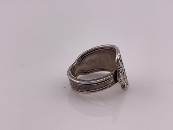 size 7.5 sterling silver 'h' initial spoon ring